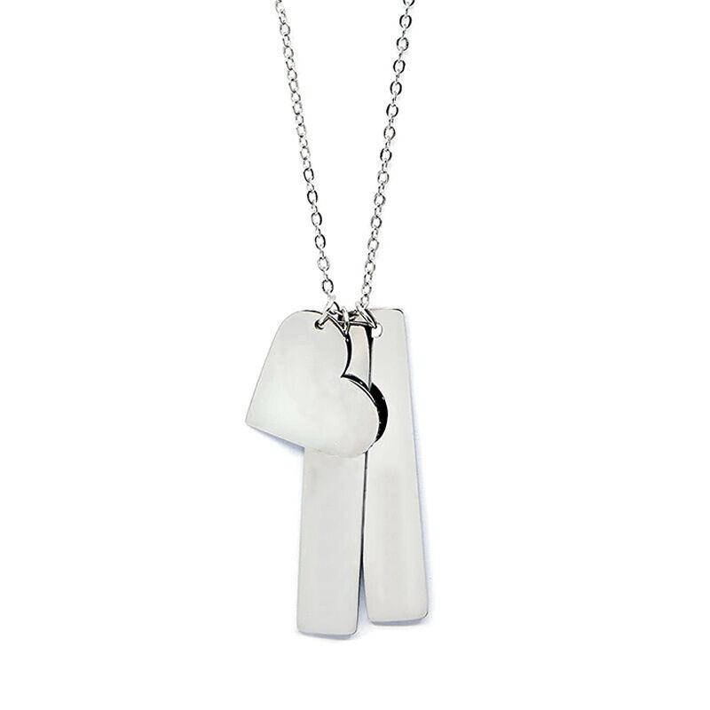Silver Personalised Name & Date Necklace by For KeepSake.
